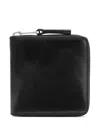 Lemaire Black Patina Zip Compact Bi Fold Wallet In Black