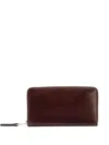 Lemaire Patina Zip Continental Rectangular Wallet In Brown