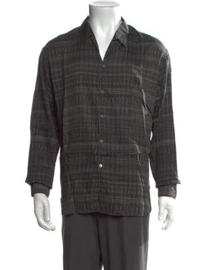 Pre-owned Lemaire Patterned Long Sleeve Dress Shirt In Grey