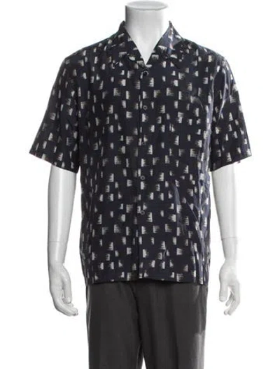 Pre-owned Lemaire Patterned Short Sleeve Shirt In Blue