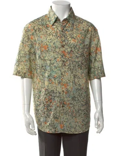 Pre-owned Lemaire Patterned Short Sleeve Shirt W/ Tags In Green