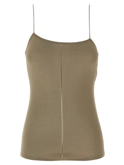 Lemaire Perforated Viscose Blend Tank Top In Beige