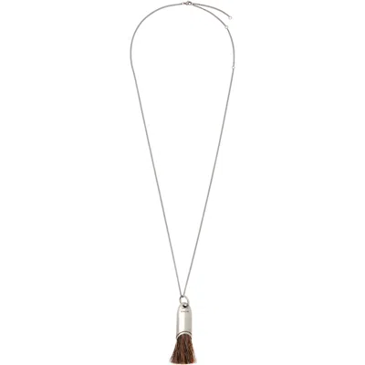 Lemaire Personal Brush Necklace In Mu333 Silver / Brow