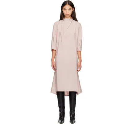 Lemaire Pink Soft Collar Midi Dress In Pk003 Orchid