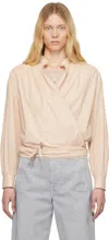 Lemaire Pink Wrap Blouse In Re303 Dusty Rose
