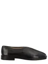 Lemaire Flat Piped Lamb Leather Slippers In Black
