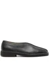 Lemaire Shiny Nappa Leather Slip-ons In Black  