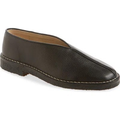 Lemaire Piped Crepe Slipper Loafer In Brown