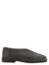 Lemaire Piped Crepe Slippers In Brown