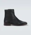 Lemaire Black Piped Zipped Boots In Black