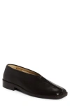 Lemaire Piped Leather Loafer In Dark Chocolate Brown
