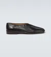 Lemaire Piped Leather Loafers In Black
