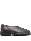 Lemaire Piped Leather Loafers In Braun