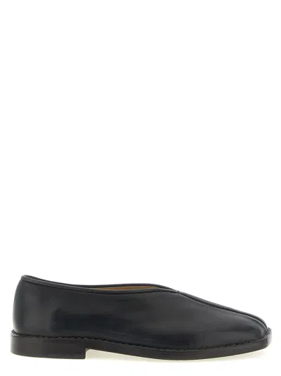 Lemaire Piped Nappa Leather Slipper In Black