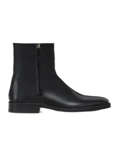 Lemaire Piping Zipper Boots In Black