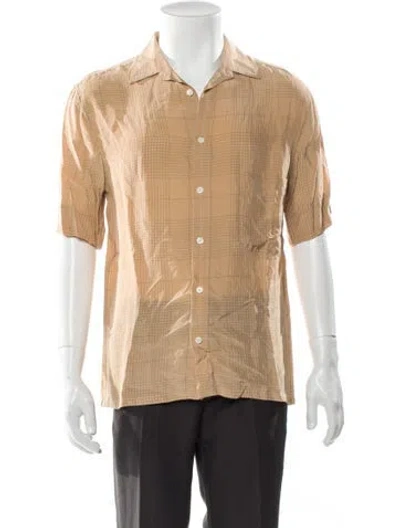Pre-owned Lemaire Plaid Print Short Sleeve Shirt In Neutral