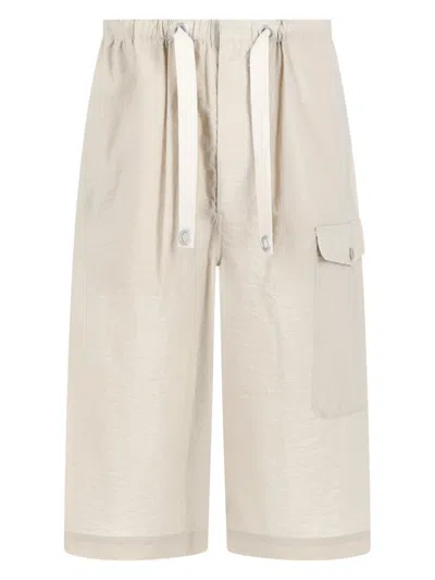 Lemaire Plaster Cargo Easy Shorts In Neutral