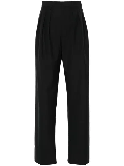 Lemaire Pleat-detail Tailored Trousers In Blue