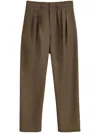 Lemaire High-waist Straight-leg Tailored Trousers In Brown