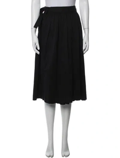 Pre-owned Lemaire Pleated Accents Midi Length Skirt In Black