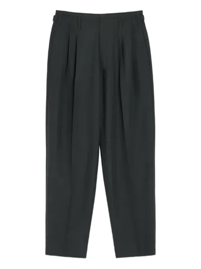 Lemaire Pleated Adjustable-waist Trousers In Black
