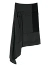Lemaire Pleated Asymmetric Skirt In Gray