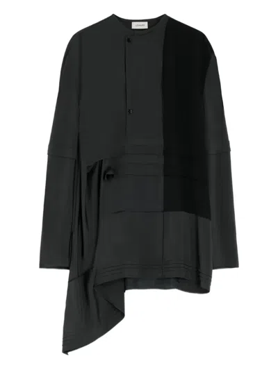 Lemaire Pleated Asymmetrical Blouse In Gray