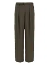 Lemaire Pleated Waistband Trousers With Practical Pockets In Brown