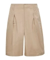 Lemaire Men Beige Compact Cotton Twill Maxi Bermuda In Brown