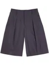 Lemaire Pleated Bermuda Shorts In Blue