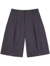 Lemaire Pleated Bermuda Shorts In Blue