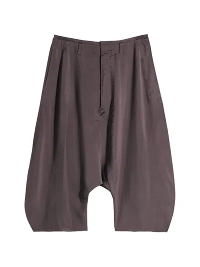 Lemaire Pleated Bermuda Shorts In Brown
