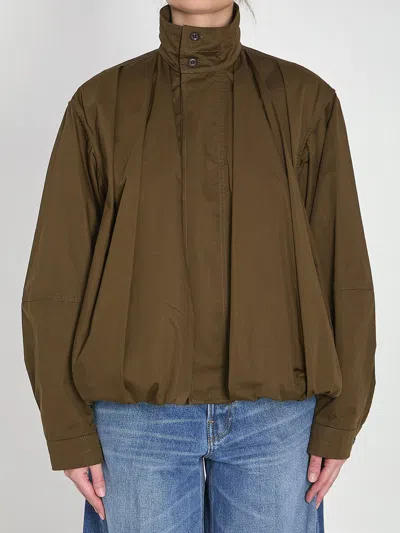 Lemaire Pleated Bomber Jacket In Green