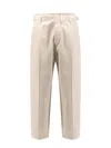 Lemaire Men Pleated Carrot Denim Trouser In White