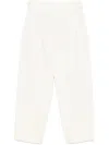Lemaire Men Pleated Trousers Carrot In White