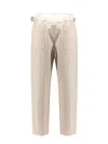Lemaire Men Pleated Carrot Denim Trouser In White