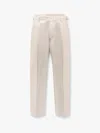 Lemaire Men Pleated Carrot Denim Trouser In White