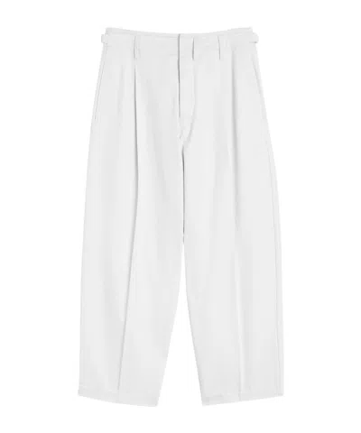 Lemaire Men Pleated Trousers Carrot In White