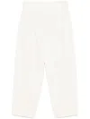 Lemaire Men Pleated Trousers Carrot In White