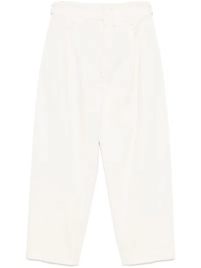 Lemaire Men Pleated Trousers Carrot In White