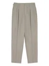 Lemaire Pleated-front Side-adjustable Trousers In Brown