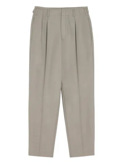 Lemaire Pleated-front Side-adjustable Trousers In Brown
