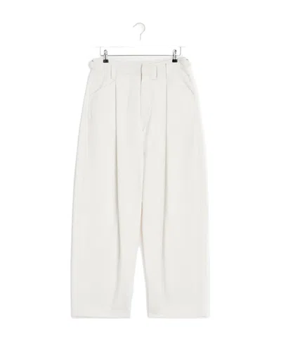 Lemaire Pleated Jeans In White
