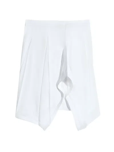 Lemaire Pleated Scarf Skirt In White