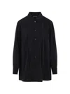 Lemaire Long Sleeves Shirt And Tie Detail In Black
