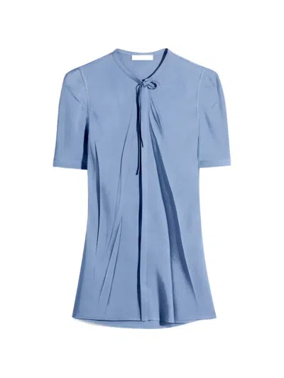Lemaire Pleated Shirt In Blue