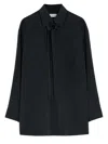 Lemaire Black Relaxed Solid Shirt In Gray