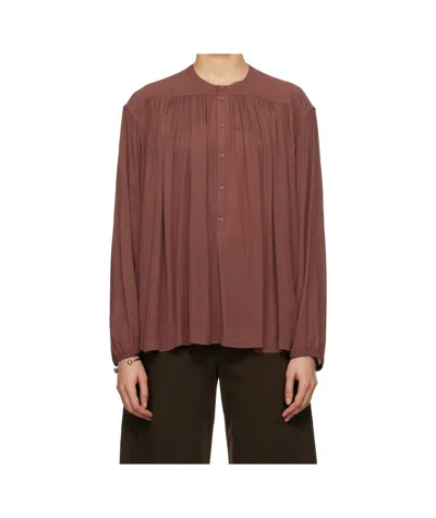 Lemaire Pleated Shirt In Red