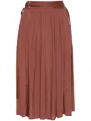 Lemaire Pleated Skirt In Brown