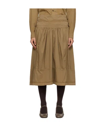 Lemaire Pleated Skirts In Brown